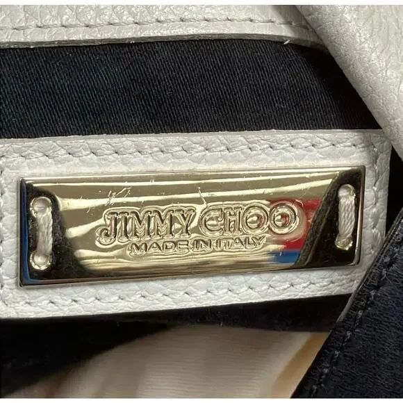 Jimmy Choo White Star Studded Embossed Leather Tote Bag - Picture 7 of 9